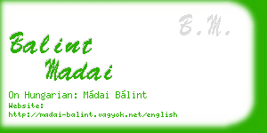 balint madai business card